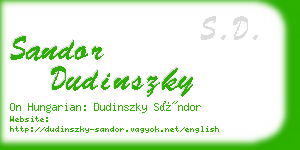 sandor dudinszky business card